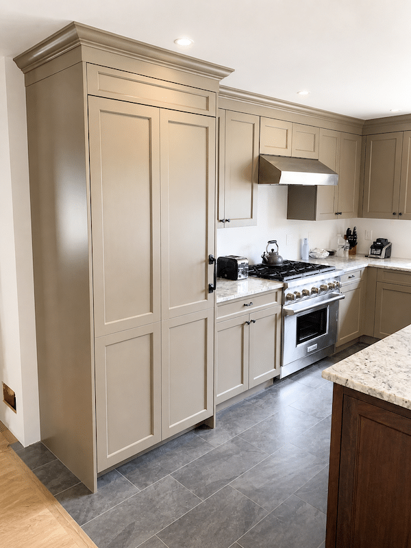 Custom kitchen cabinets.