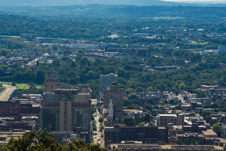 Reading, PA skyline during day time.